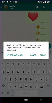 block on whatsapp chat
