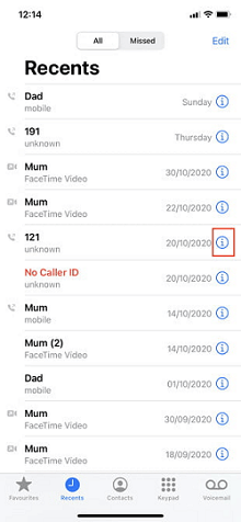 call block utility on contact list