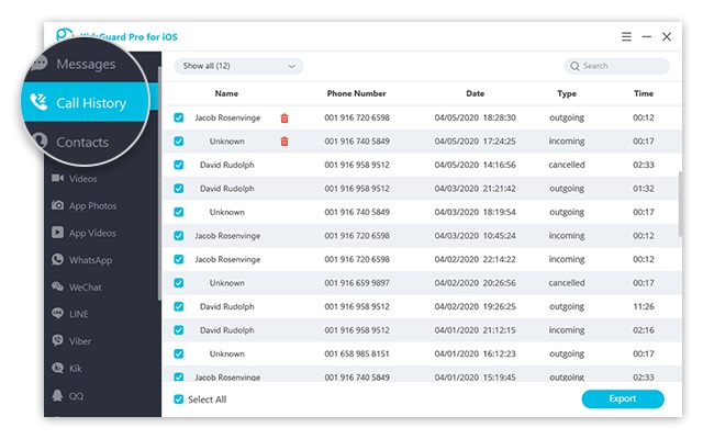 kidsguard pro call logs for ios