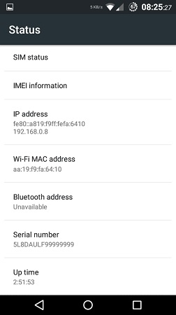 mac address on phone