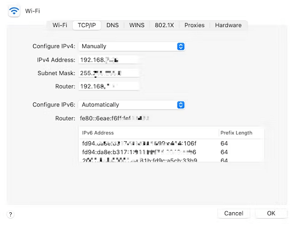 change ip address on Mac