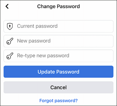 change password facebook