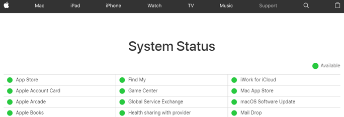 check find my system status