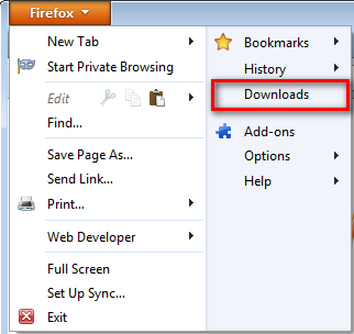 check firefox download history on computer