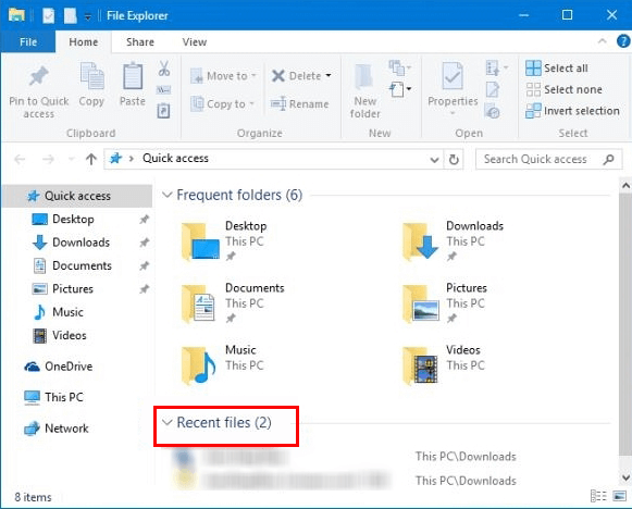 check recently accessed files on windows