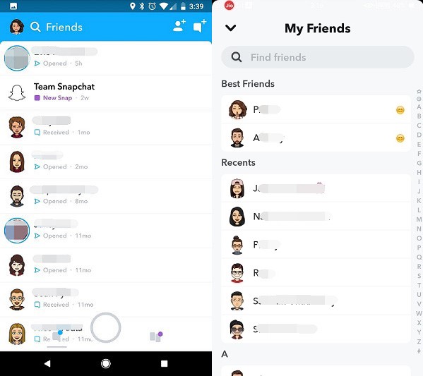 check snapchat chat history and contact list