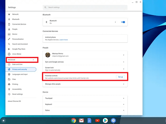 chromebook parental controls