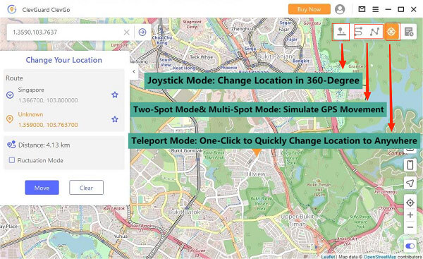 spoof your location with clevgo