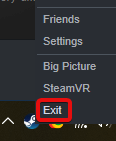 click exit