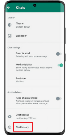 click whatsapp chat history