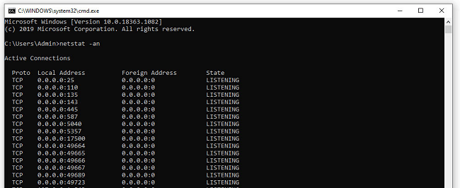 cmd netstat