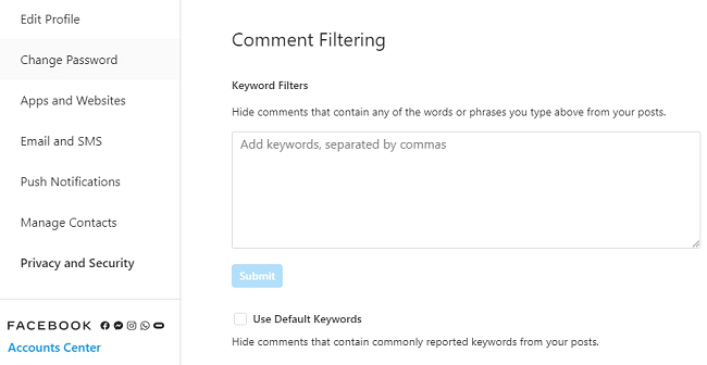 comment filter