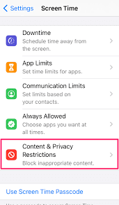 content and privacy restrictions