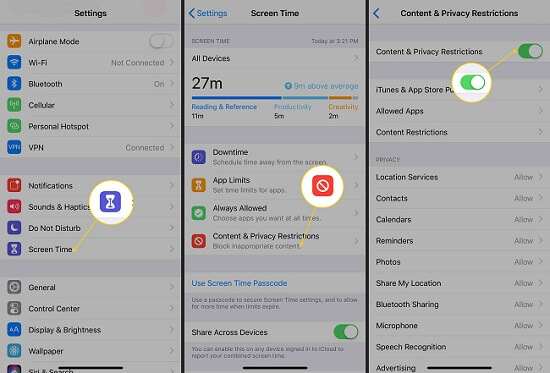 content privacy restrictions
