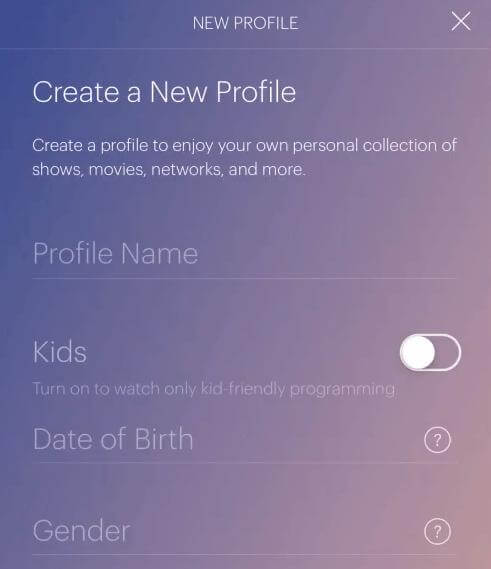 create new profile hulu