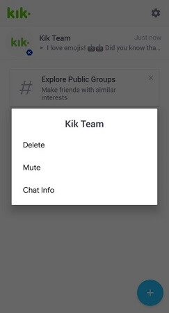 delete all kik messages