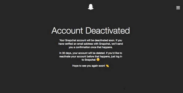 delete snapchat account confirmation