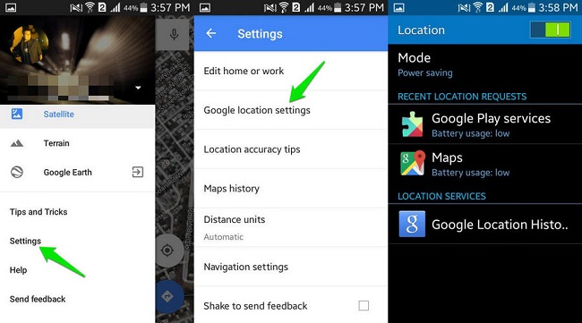 disable google location android