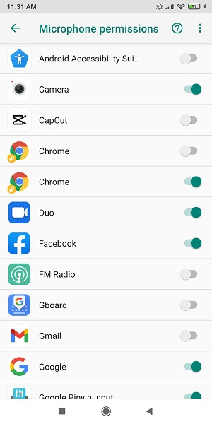 disable microphone access for apps