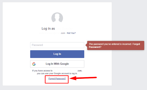facebook mot de passe oublié