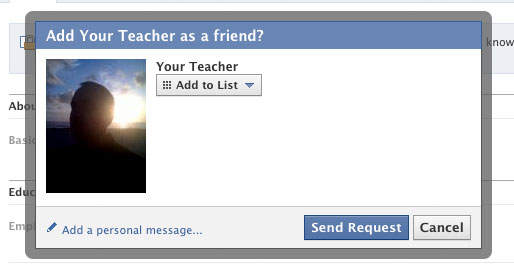 send facebook friend request