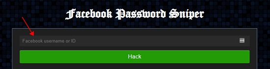 enter the facebook username you copied before and start hacking with facebook password sniper