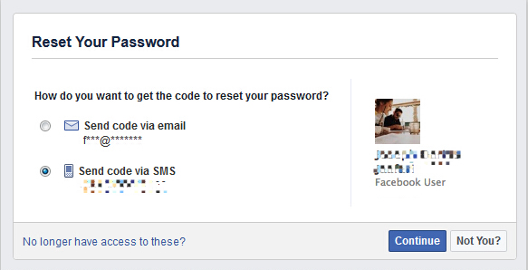 reset facebook password