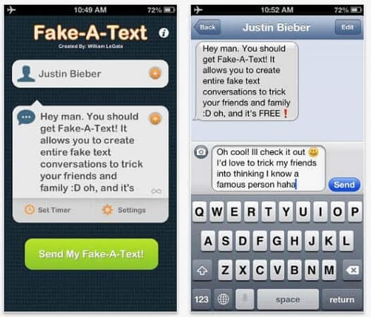 fake a text