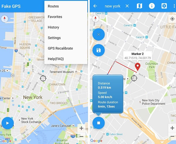 change location with Fake GPS Joystick & Routes