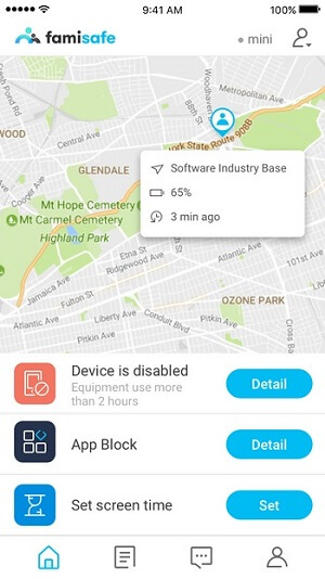 famisafe location interface