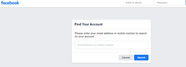 find your facebook account