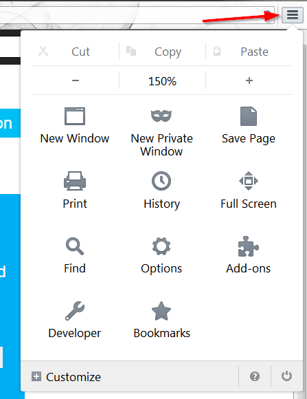 firefox options