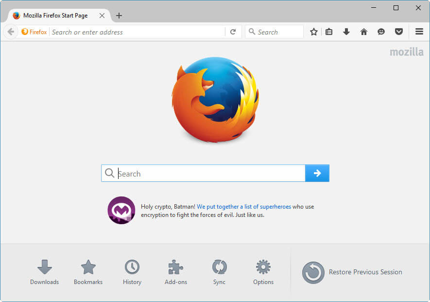 firefox start page