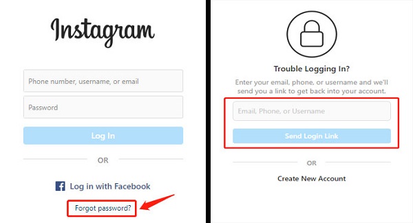 forgot password instagram