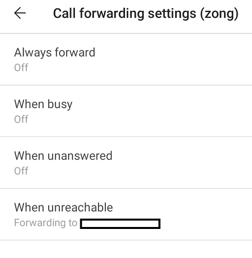 forward calls from settings android 3