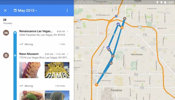 google maps timeline