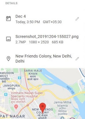 google photo location