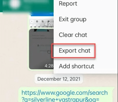 export chat to email