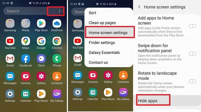 hide app on samsung