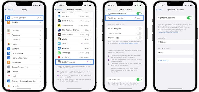 how to check your significant location on iPhone