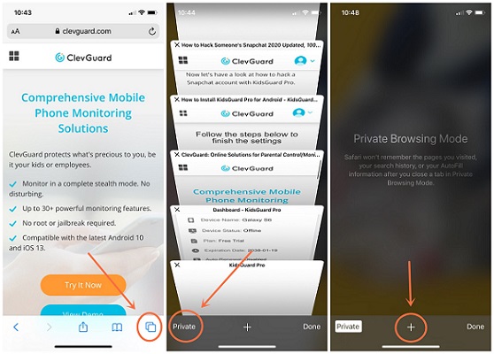 how to get private browsing on iphone