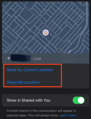 how to send location on imessage