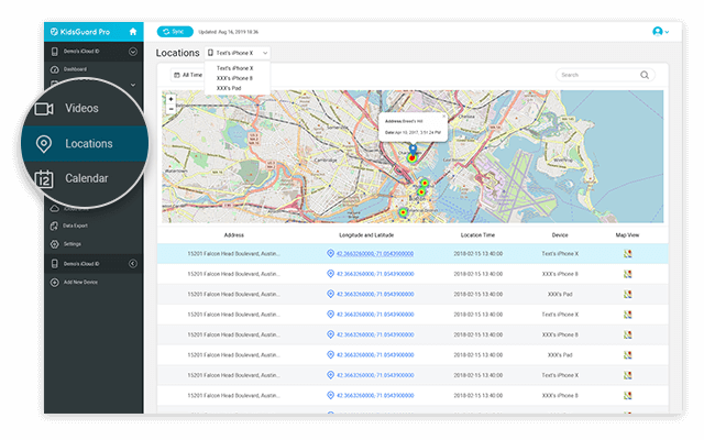 start tracking iPhone location with kidsguard pro