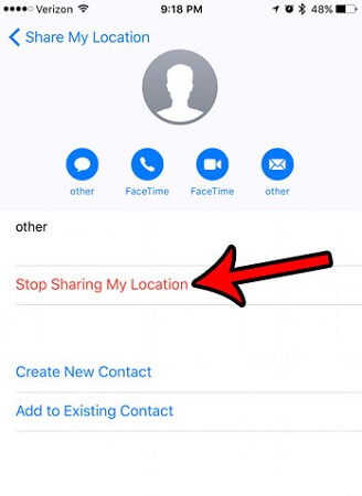 imessage stop sharing location