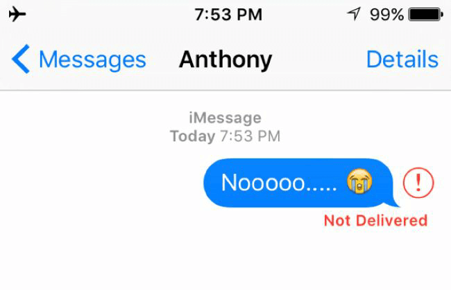 text message failed to send iphone