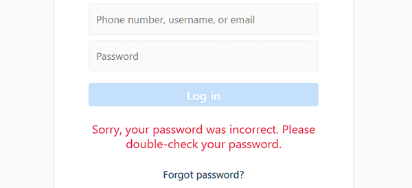 instagram forgot password