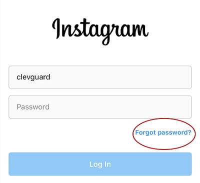 utilize Instagram forgot password feature to hack instagram account