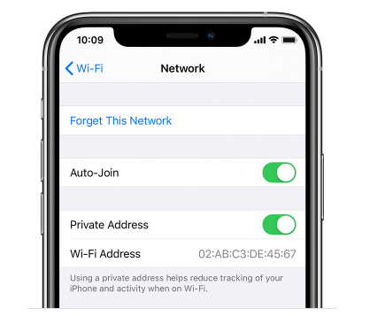 ios 14 Wi-Fi Private Address