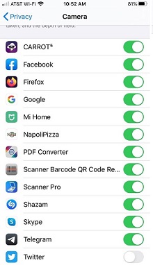 ios camera permission