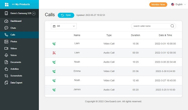 check line call history